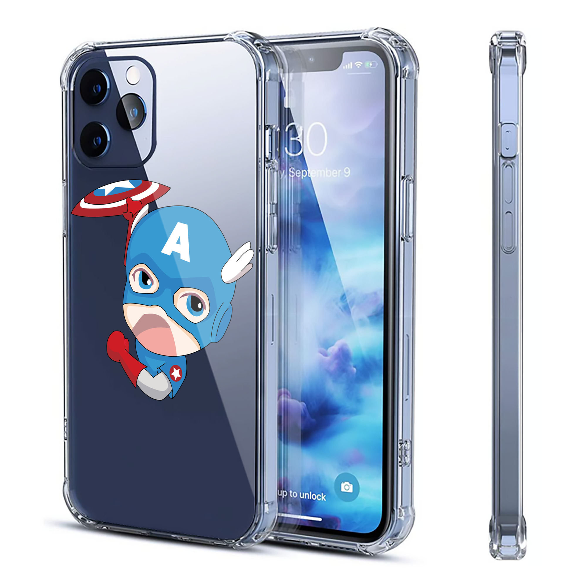 （画像用） アベンジャーズ The Avengers 【iPhone 12シリーズ対応】透明スマホケース（クリアソフトケース）